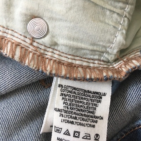 Free People Mid Rise Raw Frayed Fringe Hem Dark Wash Fringe Ankle Skinny Jeans - Picture 8 of 16